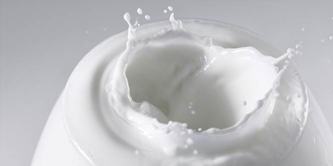 Splash of milk to mimic ejaculation