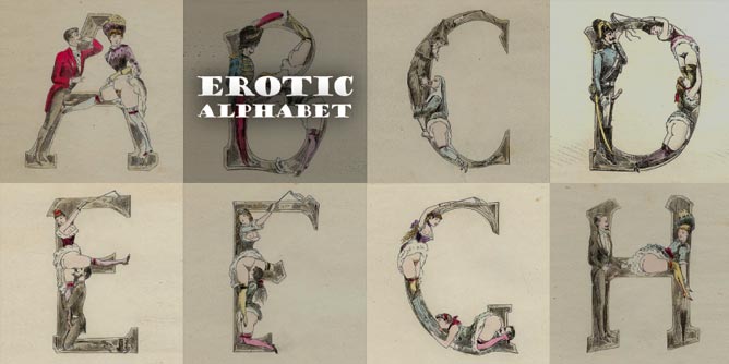 Erotic alphabet illustrations by a French artist 